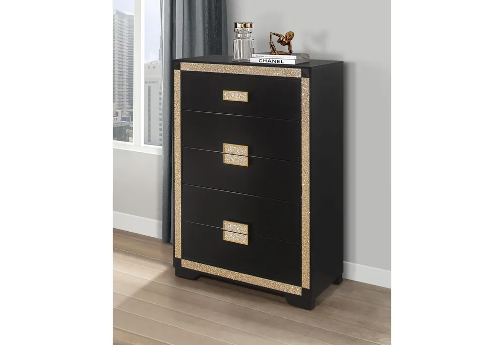 BLAKE BLACK/GOLD CHEST - Global Furniture USA