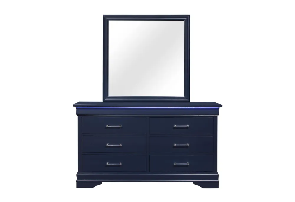 CHARLIE BLUE DRESSER WITH LED - Global Furniture USA