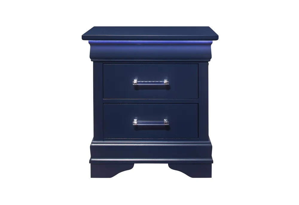 CHARLIE BLUE NIGHTSTAND WITH LED - Global Furniture USA
