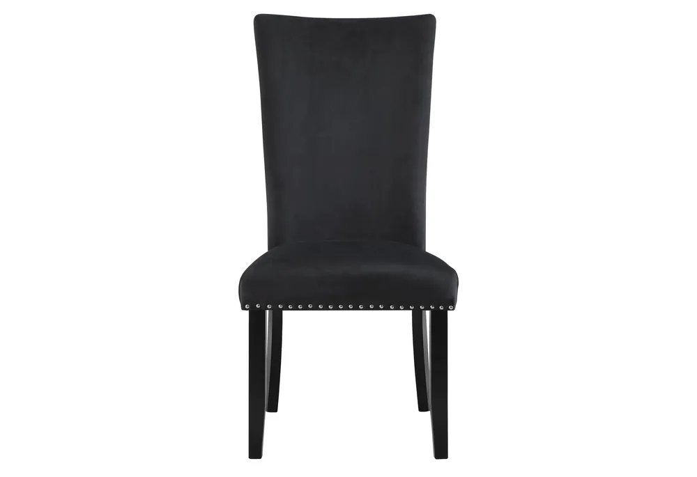 D03 BLACK VELVET DINING CHAIR - Global Furniture USA