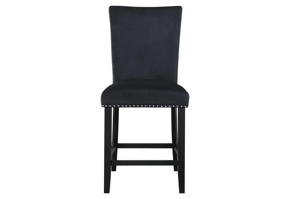D04 BLACK VELVET BAR STOOL - Global Furniture USA