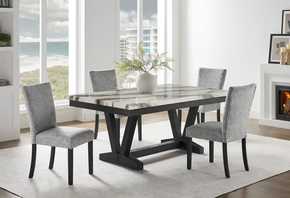D1319DT BLK/WHT AND 6 D1319DC LT GREY - Global Furniture USA