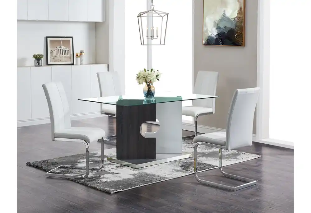 D219DT + 6 D915DC WHITE - Global Furniture USA