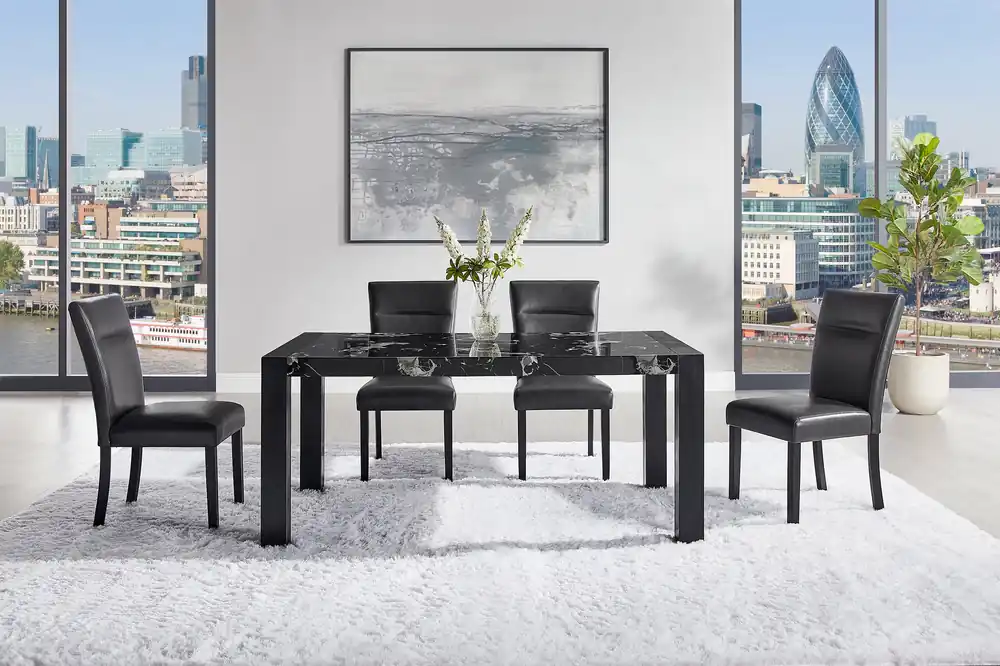 D4088DT DINING TABLE + 8 D87DC DINING CHAIR - Global Furniture USA