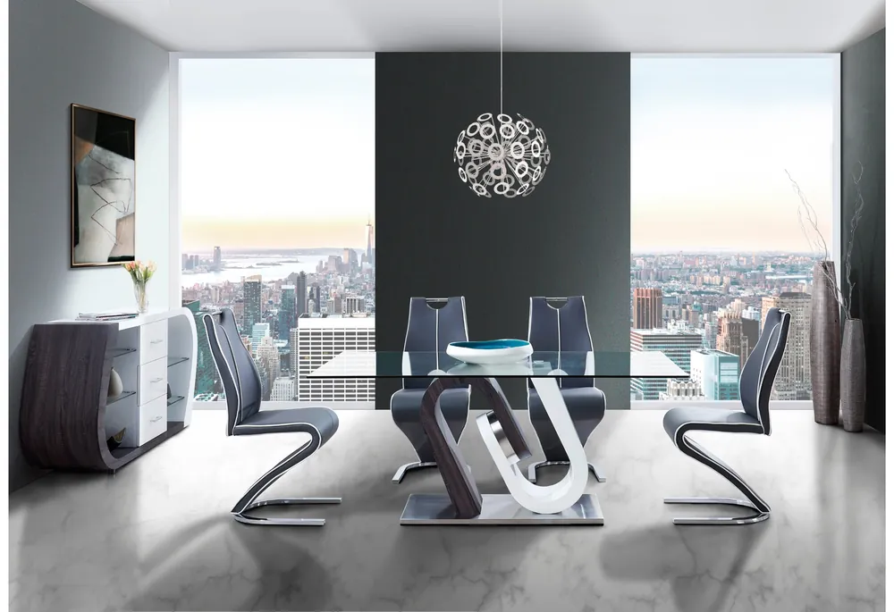 D4127N DINING TABLE + 8 D4127N DINING CHAIRS - Global Furniture USA