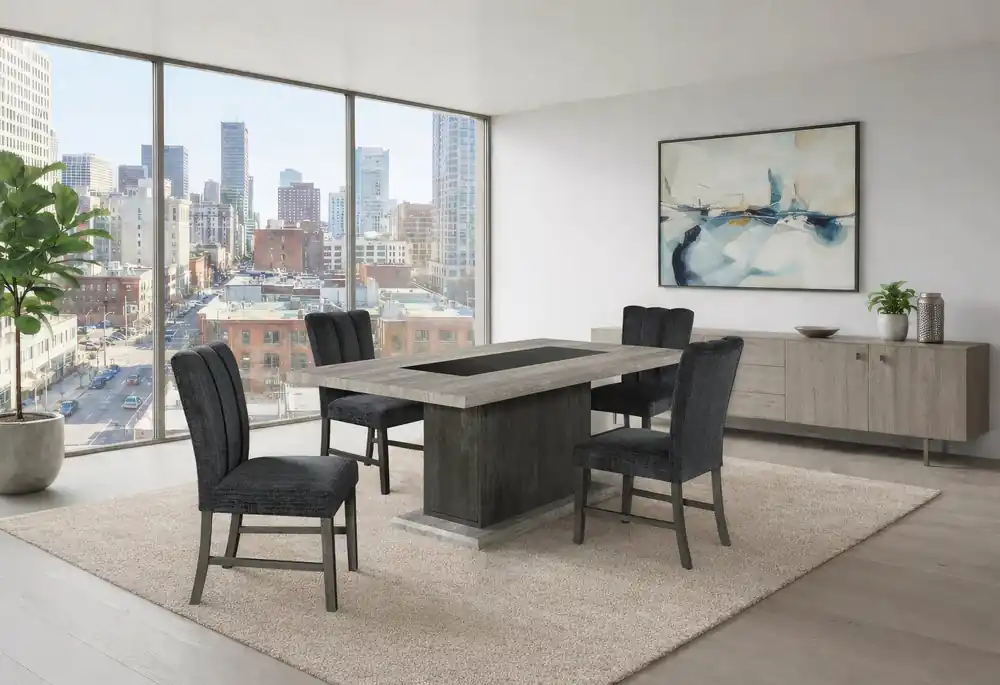 D8030 DINING TABLE AND 4 D8030 DINING CHAIRS - Global Furniture USA