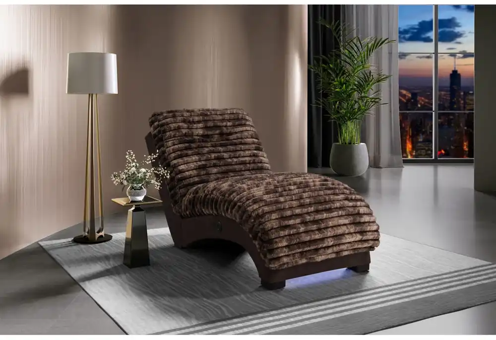 Dominic Mink-Java Chaise With Usb
