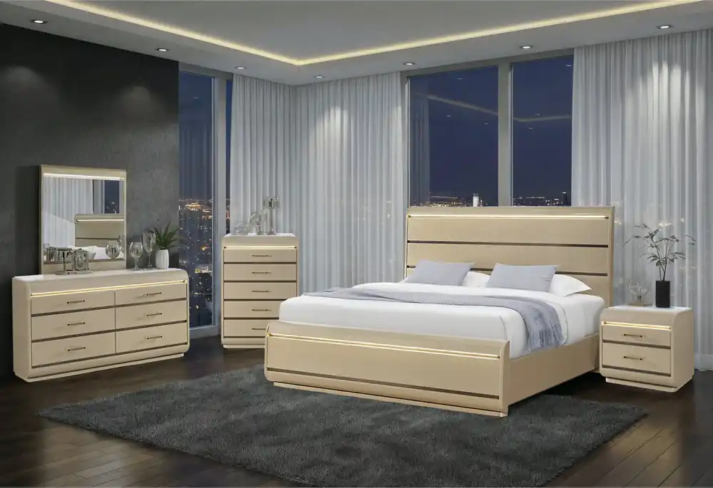 GENESIS GOLD KING BED GROUP - Global Furniture USA