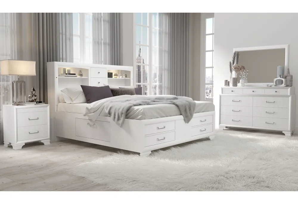 JORDYN WHITE QUEEN BED GROUP - Global Furniture USA