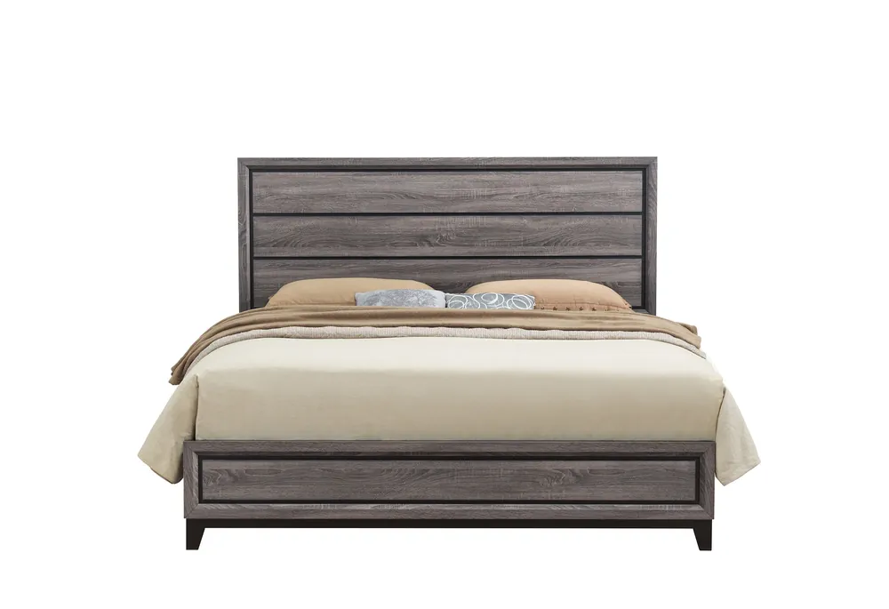 KATE FOIL GREY FULL BED, DRESSER, MIRROR AND NIGHTSTAND - Global Furniture USA
