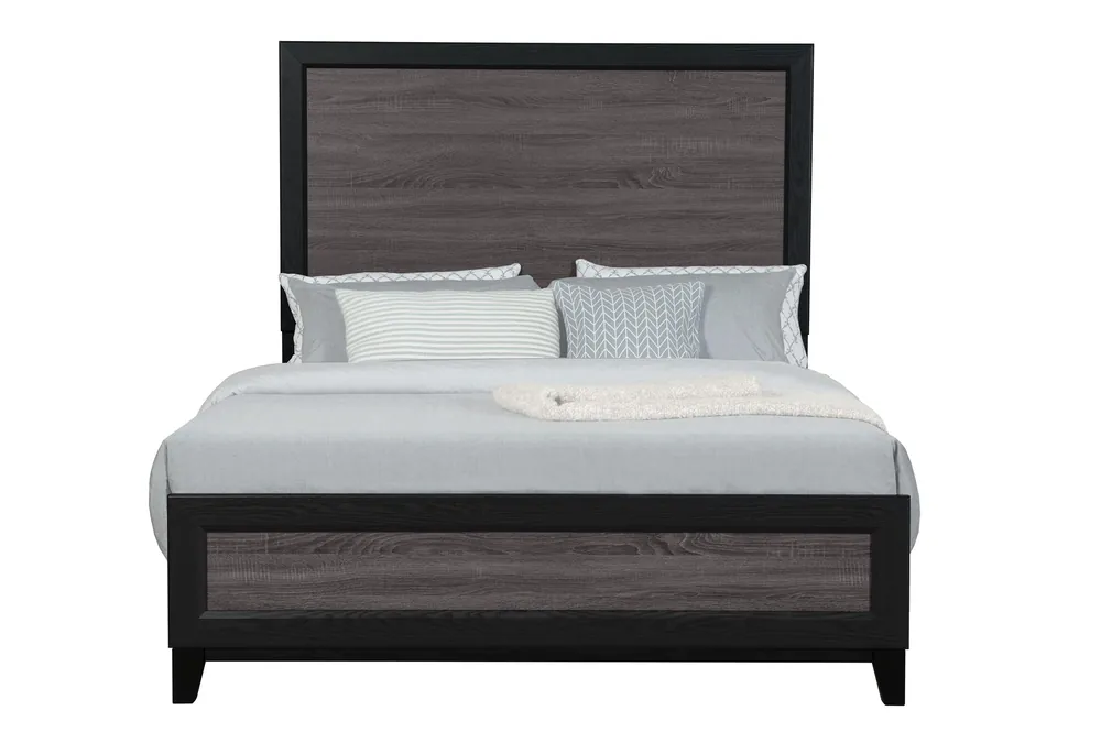 LISBON GREY AND BLACK QUEEN BED - Global Furniture USA