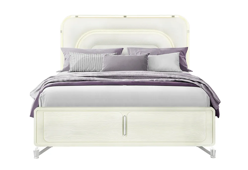 LYRA BEIGE KING BED WITH LED - Global Furniture USA