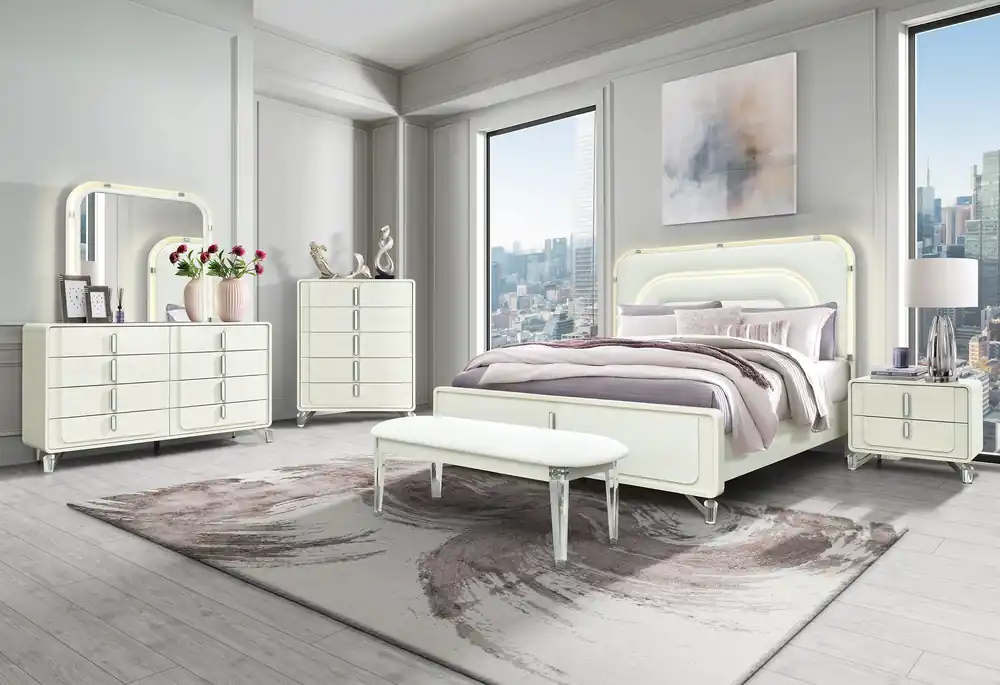 LYRA BEIGE QUEEN BED GROUP - Global Furniture USA