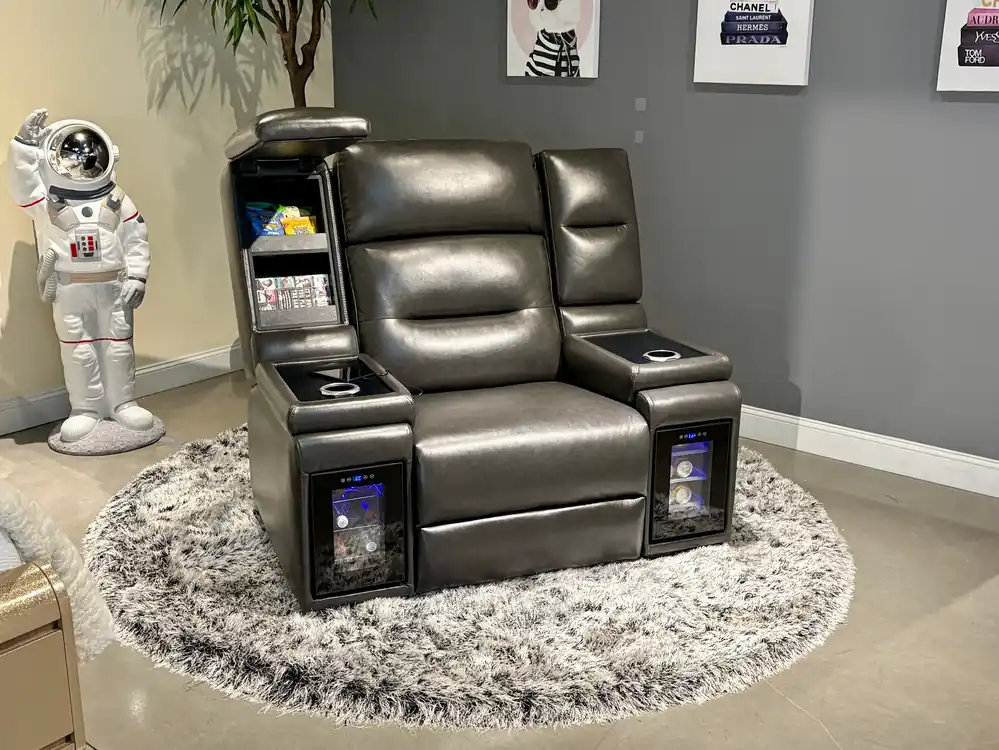MVP BLANCHE BLACK POWER RECLINER WITH POWER HEADREST - Global Furniture USA