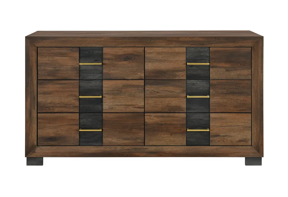 OPTIMUS BROWN/BLACK DRESSER - Global Furniture USA