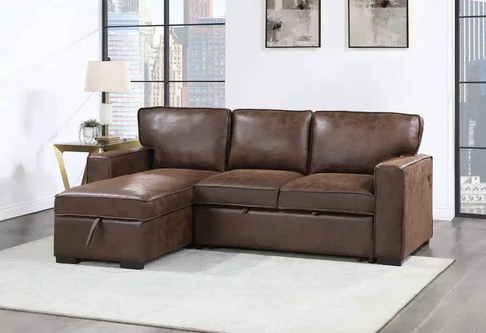 U0203 COFFEE REVERSIBLE PULL OUT SOFA BED - Global Furniture USA