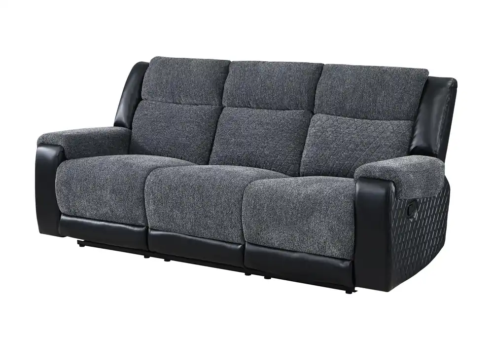 U5914 GREY/BLACK RECLINING SOFA - Global Furniture USA