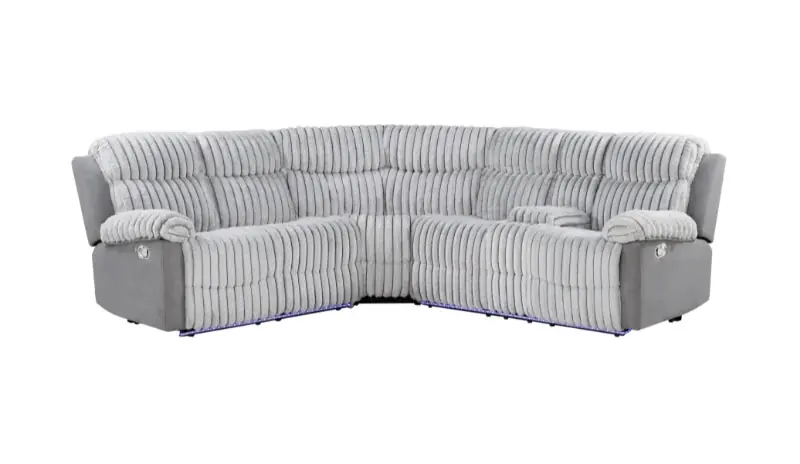 U6028 Grey Sectional With Led - Global Furniture USA
