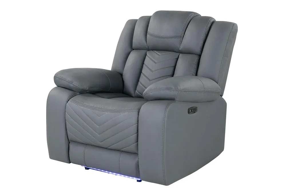 U7068 GREY 10 POWER RECLINER WITH LED - Global Furniture USA