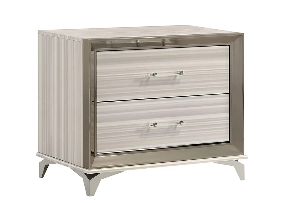 ZAMBRANO WHITE NIGHTSTAND - Global Furniture USA