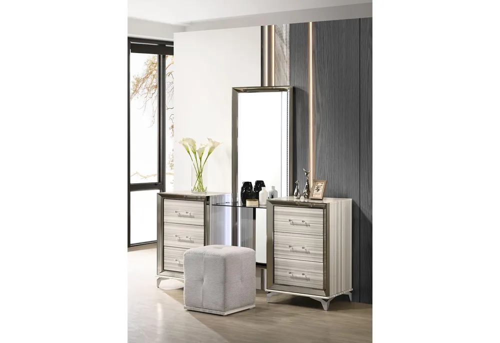 ZAMBRANO WHITE VANITY SET - Global Furniture USA