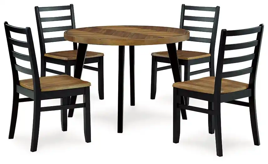 Blondon Dining Table and 4 Chairs (Set of 5) - Factory Furniture Outlet Store