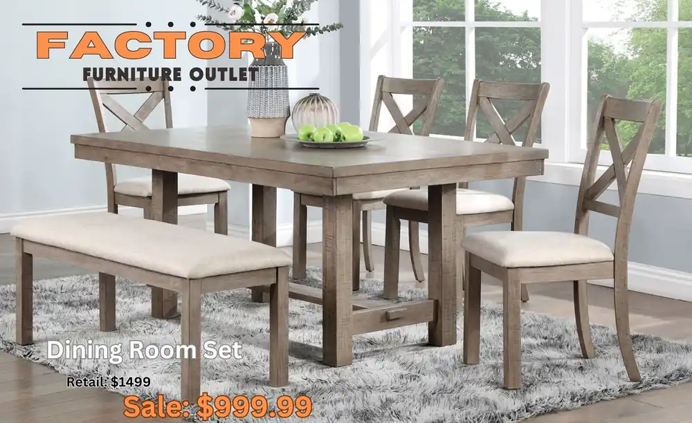 6 Piece Dining Room Set - Factory Furniture Outlet Store