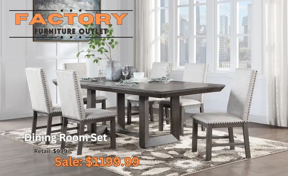 7 Piece Dining Room Set D111 - Factory Furniture Outlet Store