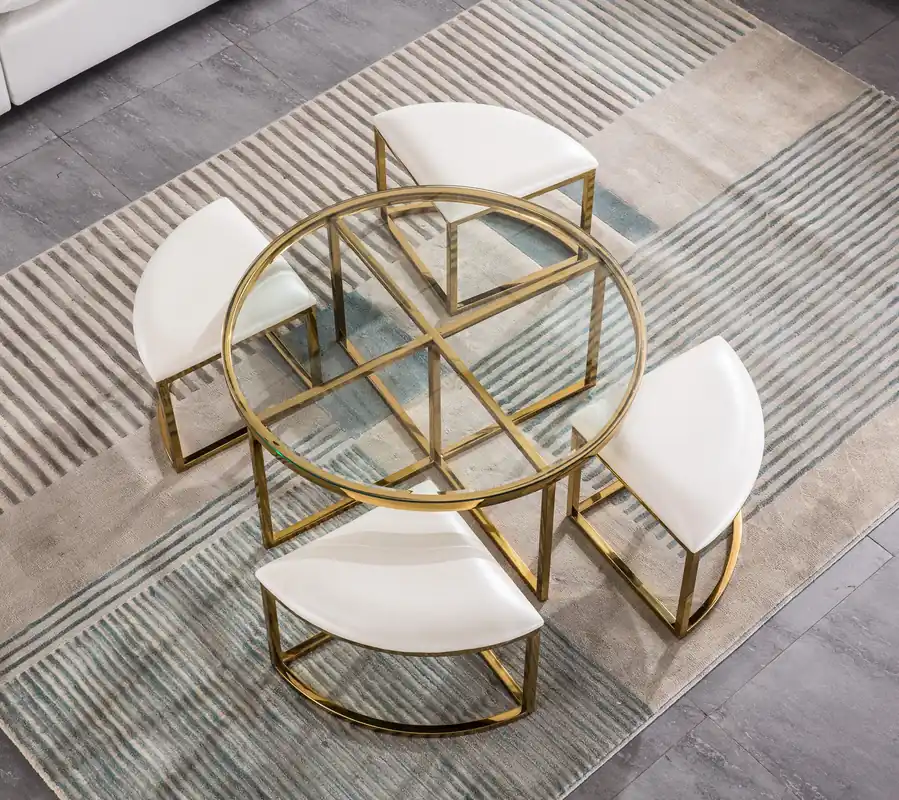 CT1029G COFFEE TABLE WITH 4 STOOLS - Artisan Design Furniture