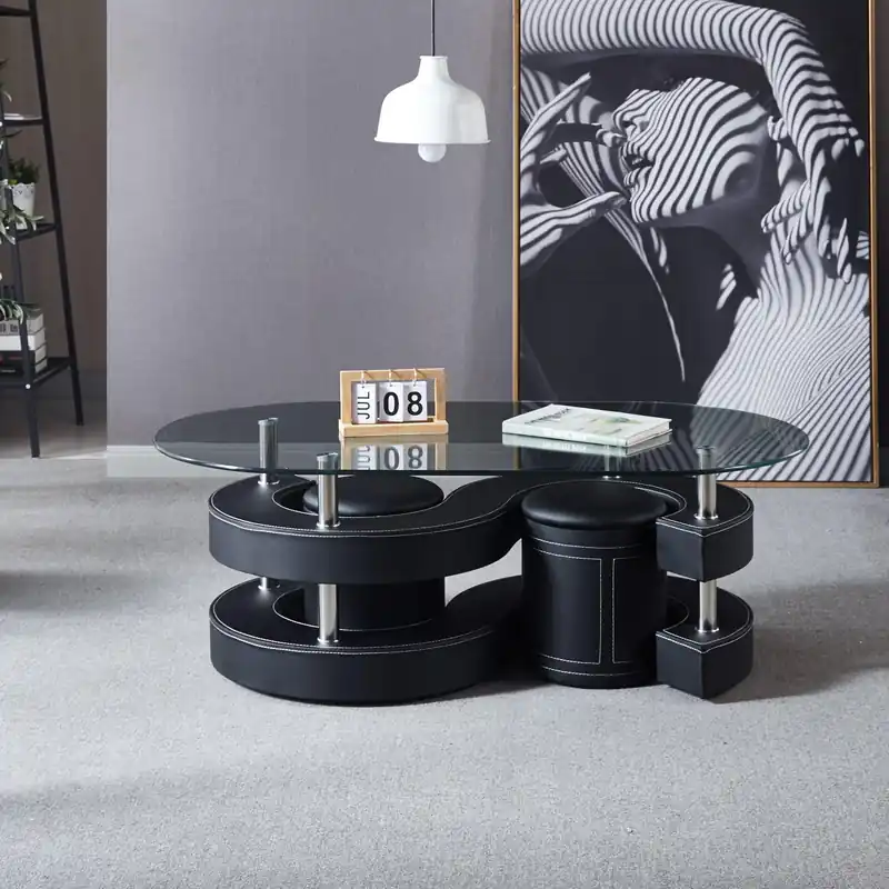 CT255 COFFEE TABLE WITH 2 STOOLS - Artisan Design Furniture