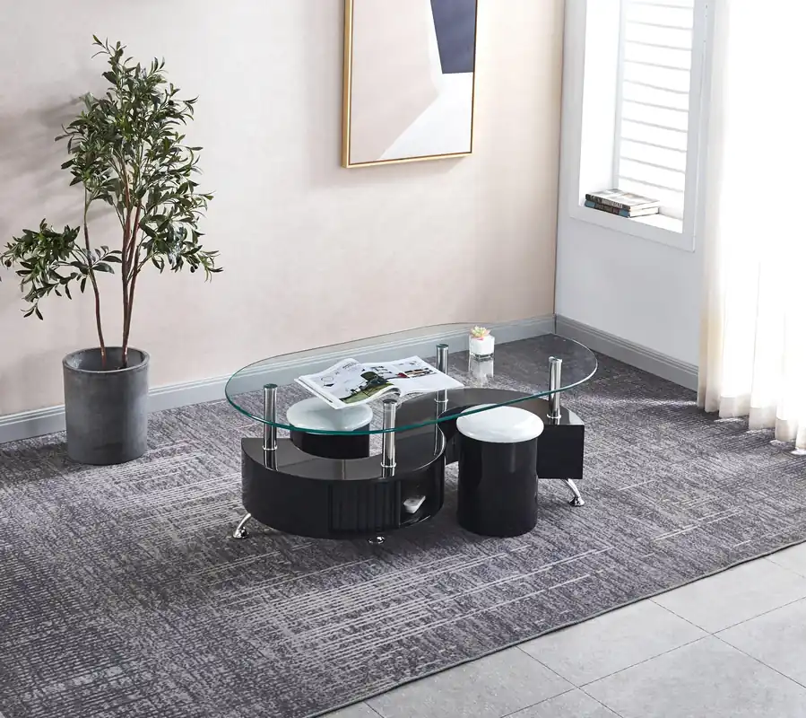 CT282 COFFEE TABLE WITH 2 STOOLS - Artisan Design Furniture