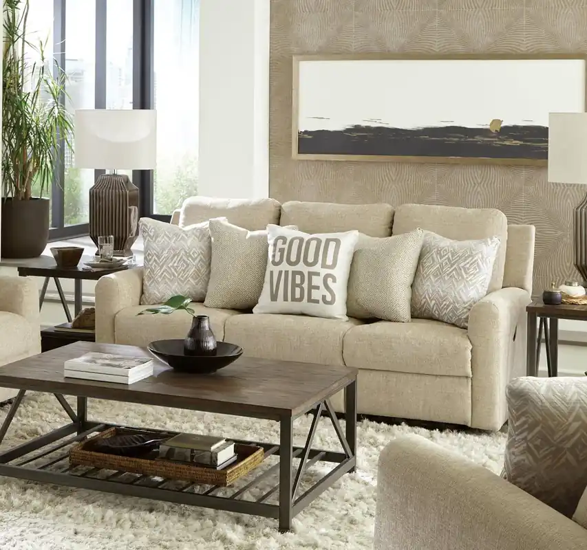 Catnapper Calvin Reclining Sofa in Putty/Sand 1631