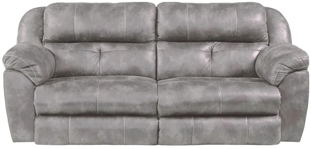 Catnapper Ferrington Power Headrest w/ Lumbar Power Lay Flat Reclining Sofa in Steel