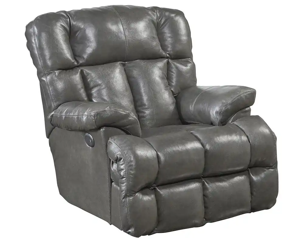Catnapper Victor Power Lay Flat Chaise Recliner in Steel