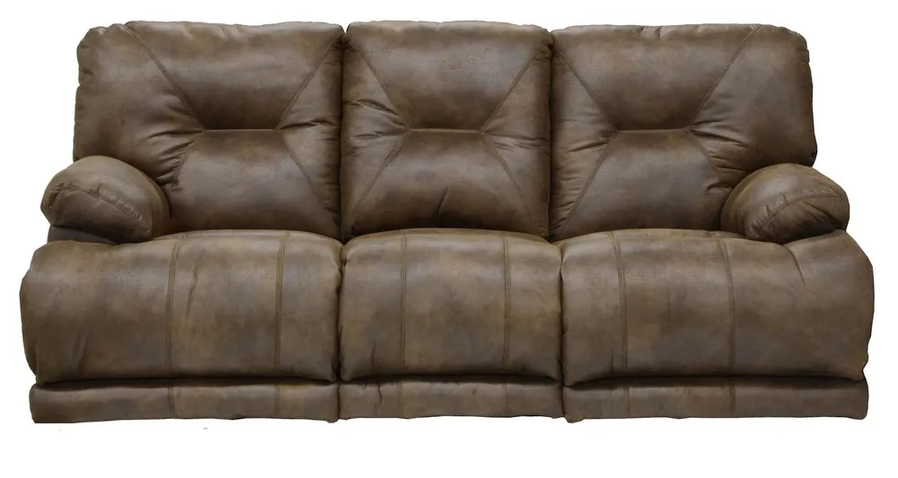 Catnapper Voyager Power Lay Flat Reclining Sofa with Drop Down Table in Elk