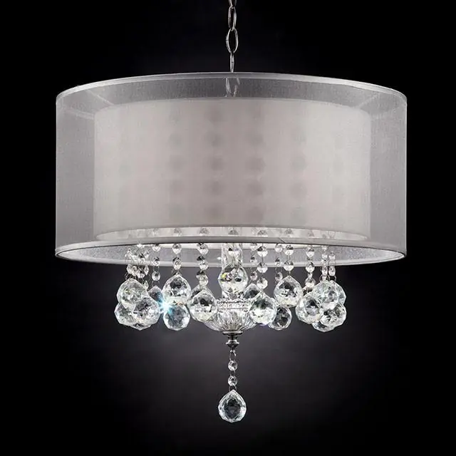 19"H Ceiling Lamp, Hanging Crystal - FOA East