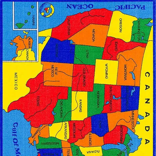 ABBEY Us Map 5' X 8' Area Rug - FOA East