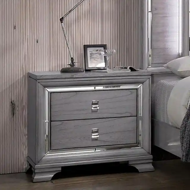 Alanis Light Gray Night Stand - FOA East