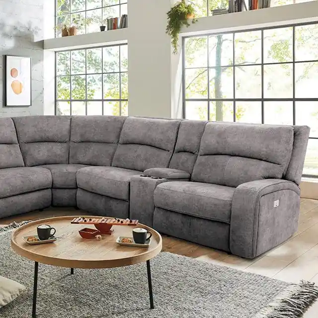 APOSTOLOS Power Sectional, Light Gray - FOA East