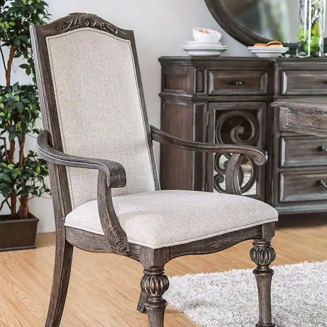 ARCADIA Rustic Natural Tone/ Ivory Arm Chair (2/CTN) - FOA East