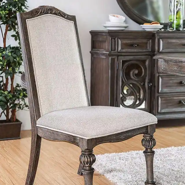 ARCADIA Rustic Natural Tone/ Ivory Side Chair (2/CTN) - FOA East
