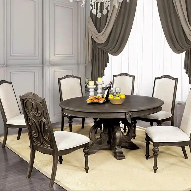 Arcadia Rustic Natural Tone Round Dining Table - FOA East
