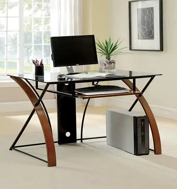 Baden Oak/Black Accent Desk - FOA East