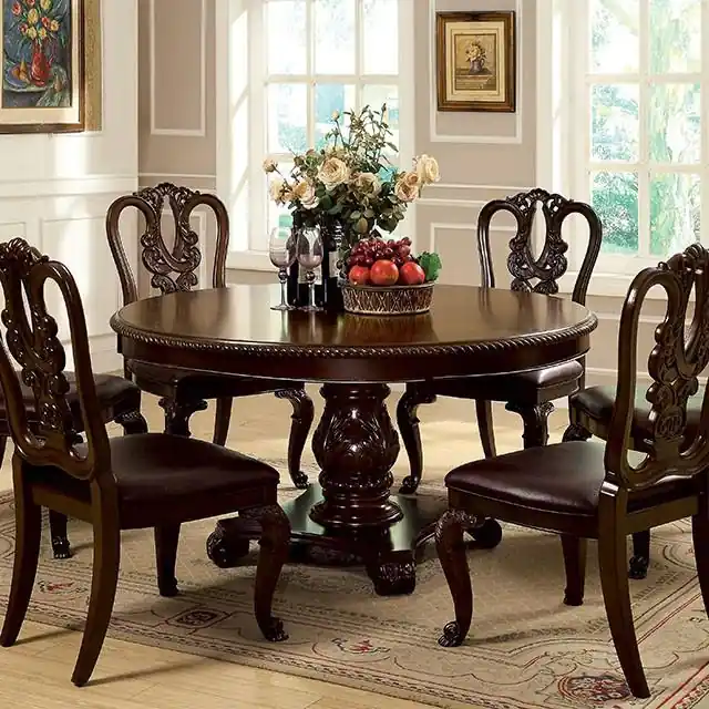 Bellagio Brown Cherry Round Dining Table - FOA East