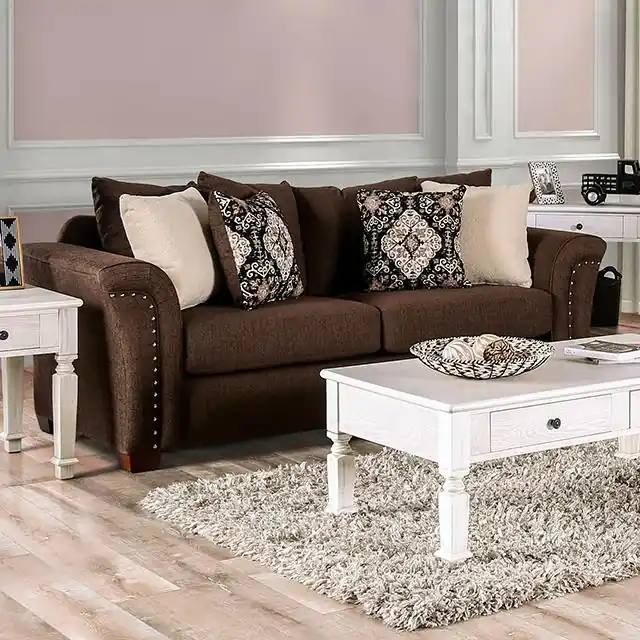 BELSIZE Sofa, Chocolate/Tan - FOA East