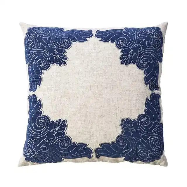 Beth Natural/Indigo 20" X 20" Pillow, Natural & Indigo (2/CTN) - FOA East