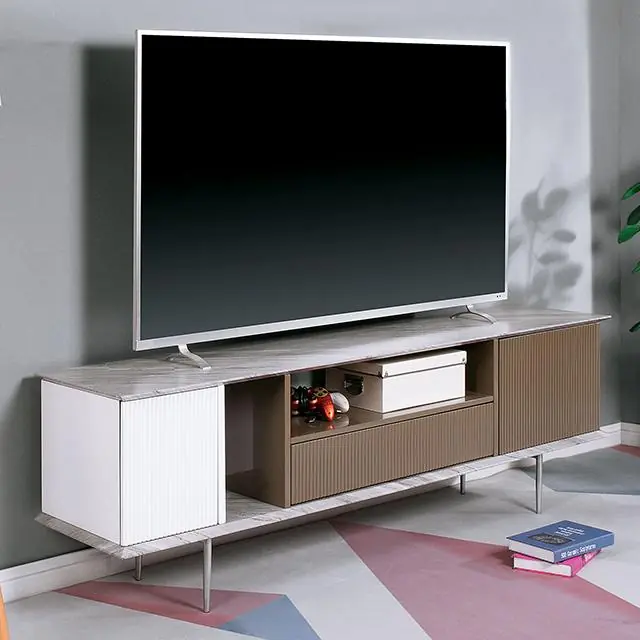BLAIR 70" TV Console, White/Champagne/Gray - FOA East