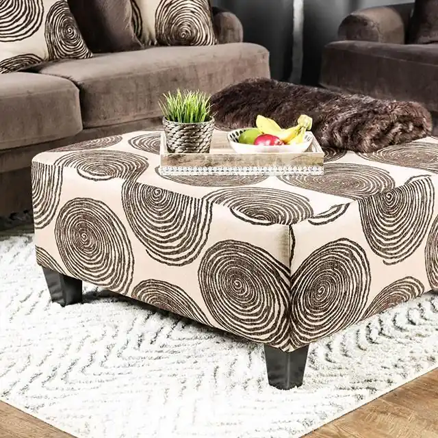 Bonaventura Brown Ottoman - FOA East