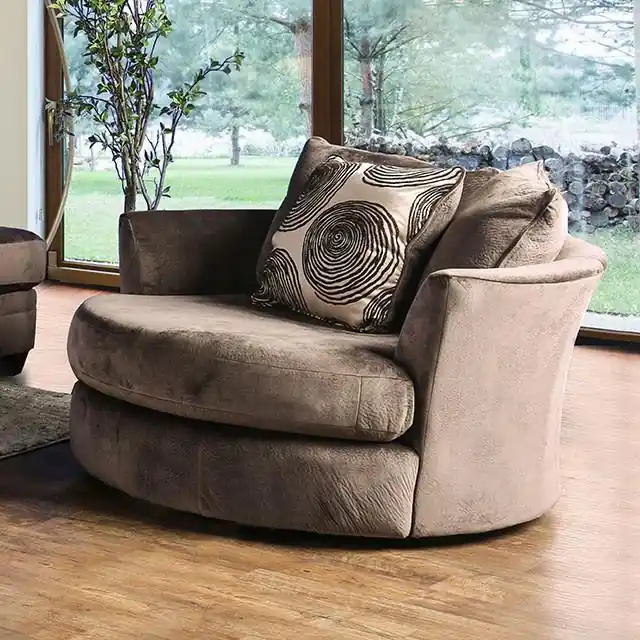 Bonaventura Brown Swivel Chair - FOA East