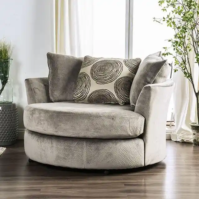 Bonaventura Gray/Pattern Swivel Chair - FOA East